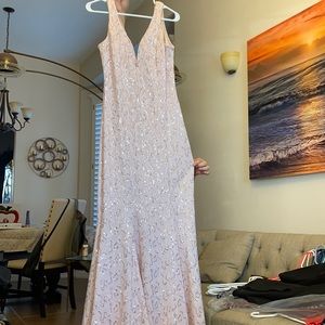 Pink sequence night gown